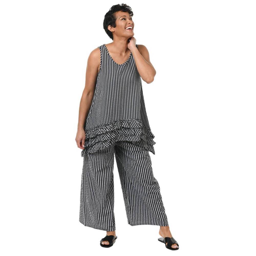 NEW TULIP CLOTHING lily tank top in harrison seersucker stripe